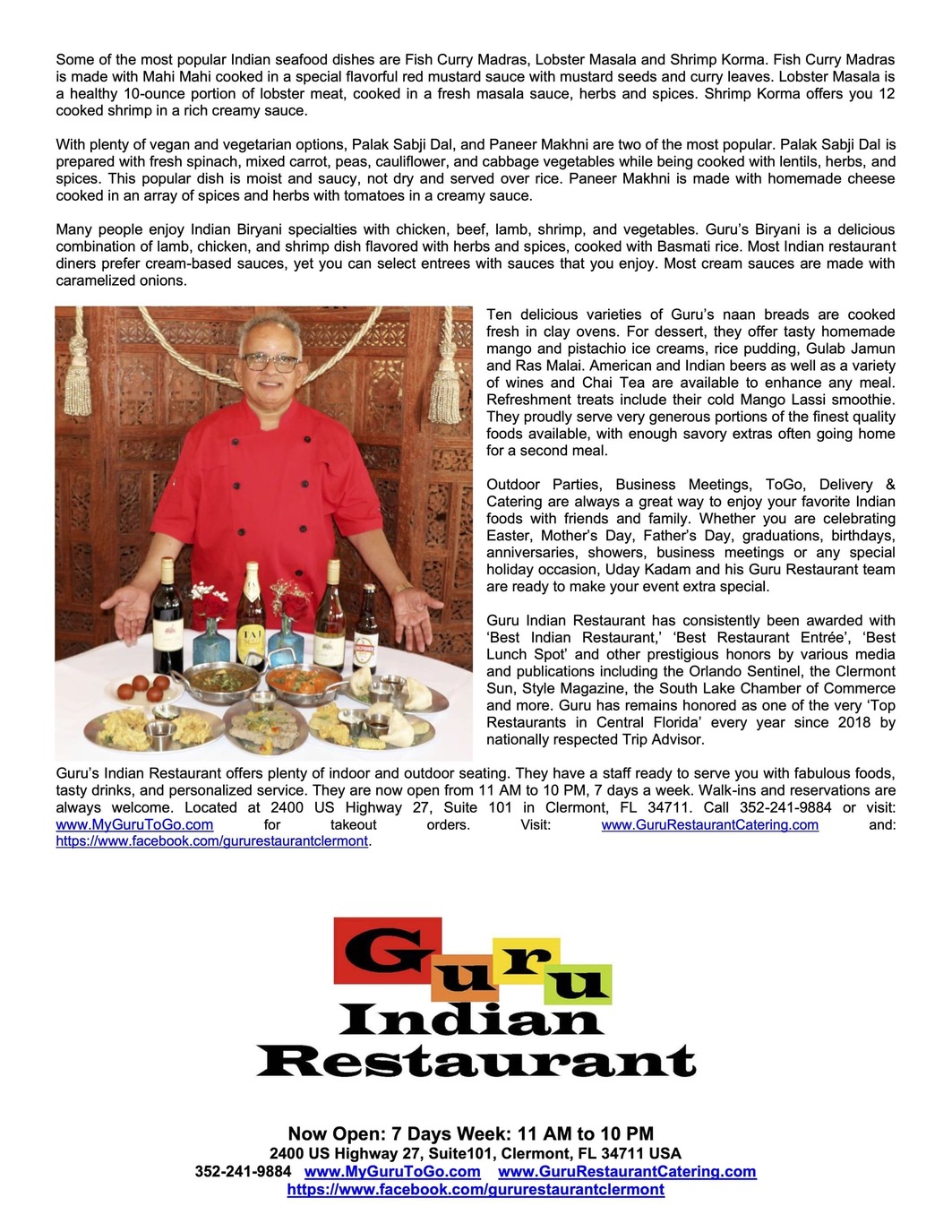 Guru Restaurant South Lake Article